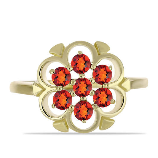 Goldplattierter Silberring mit Citrin aus Madeira