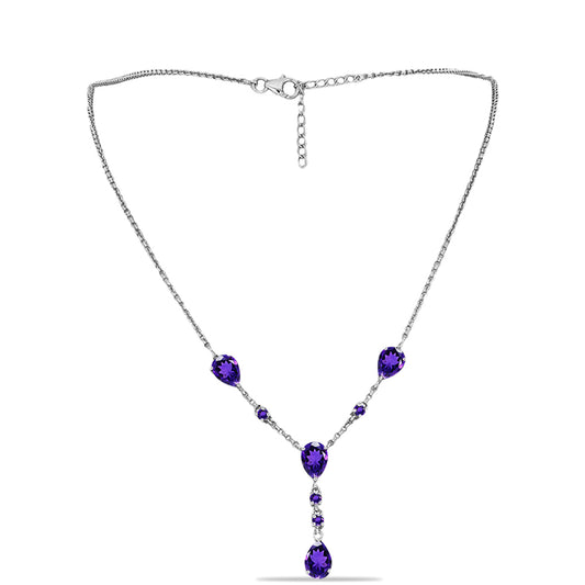 Silberhalskette mit marokkanischem Amethyst