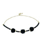 Goldplattiertes Silberarmband mit schwarzem Spinell