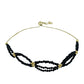 Goldplattiertes Silberarmband mit schwarzem Spinell