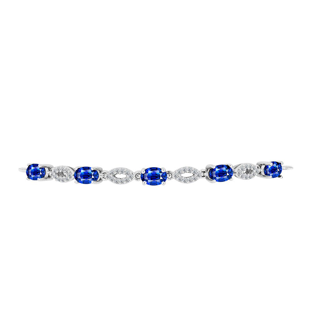 Silberarmband mit australischem blauem Saphir und weißem Topas