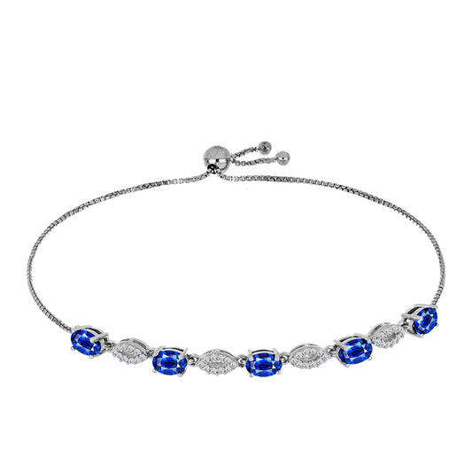 Silberarmband mit australischem blauem Saphir und weißem Topas