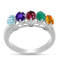 Silberring mit marokkanischem Amethyst und grünem Achat