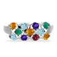 Silberring mit marokkanischem Amethyst und grünem Achat