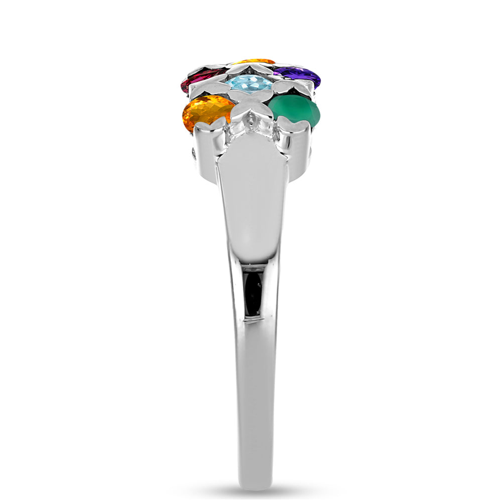 Silberring mit marokkanischem Amethyst und grünem Achat 4 