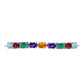 Silberarmband mit marokkanischem Amethyst und grünem Achat