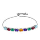 Silberarmband mit marokkanischem Amethyst und grünem Achat