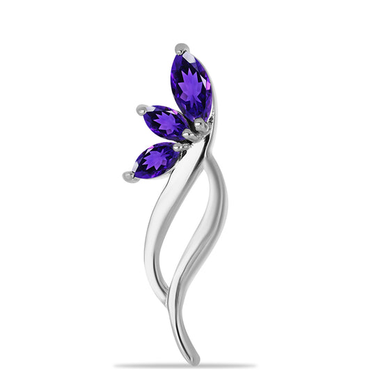 Silberbrosche mit marokkanischem Amethyst