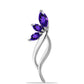 Silberbrosche mit marokkanischem Amethyst