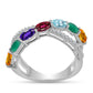 Silberring mit marokkanischem Amethyst und grünem Achat