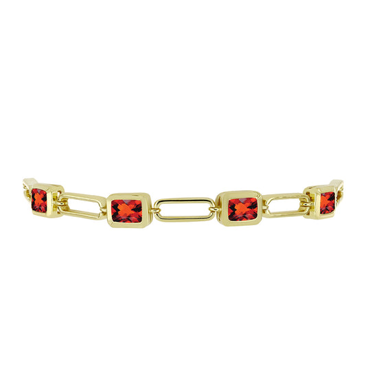 Goldplattiertes Silberarmband mit Citrin aus Madeira