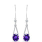 Silberohrringe mit marokkanischem Amethyst und weißem Topas