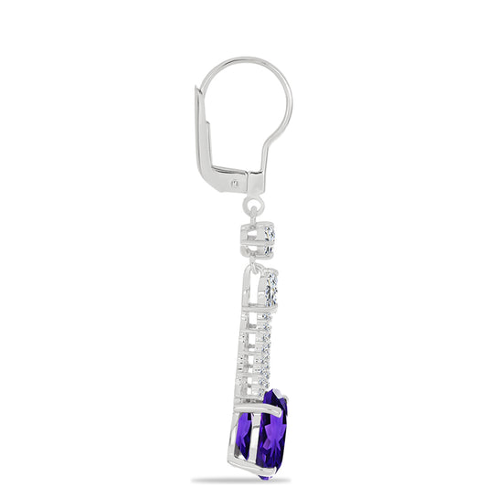 Silberohrringe mit marokkanischem Amethyst und weißem Topas