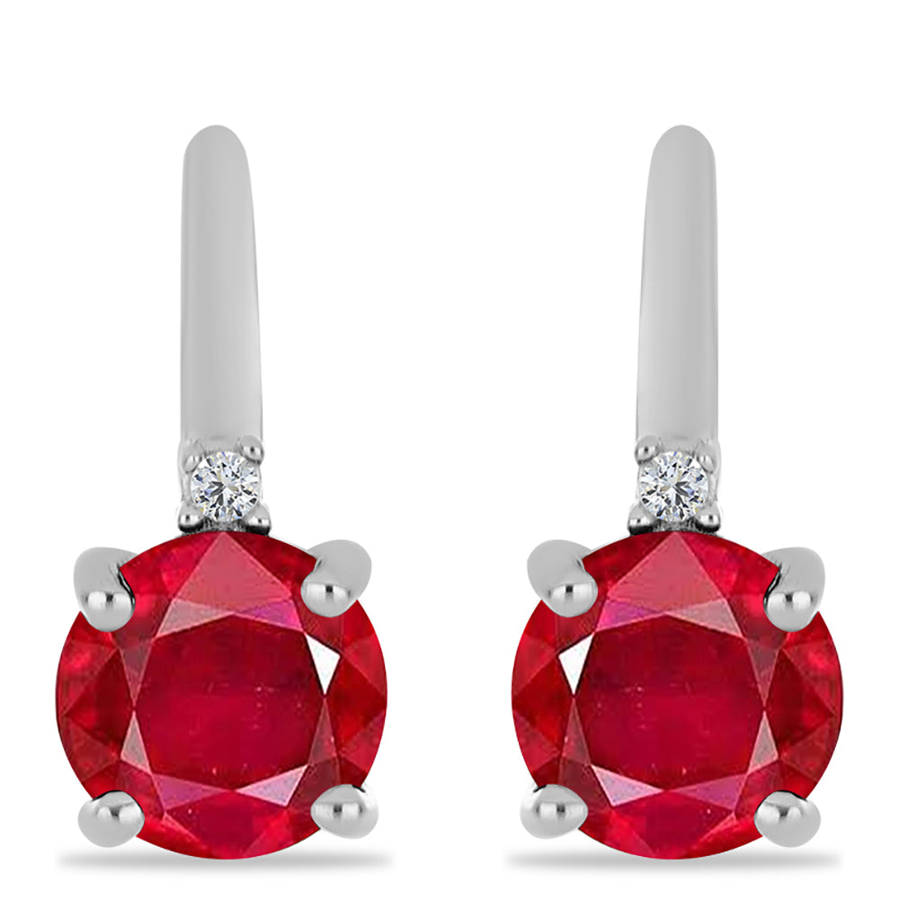 Silberohrringe mit rotem Achat und weißem Topas