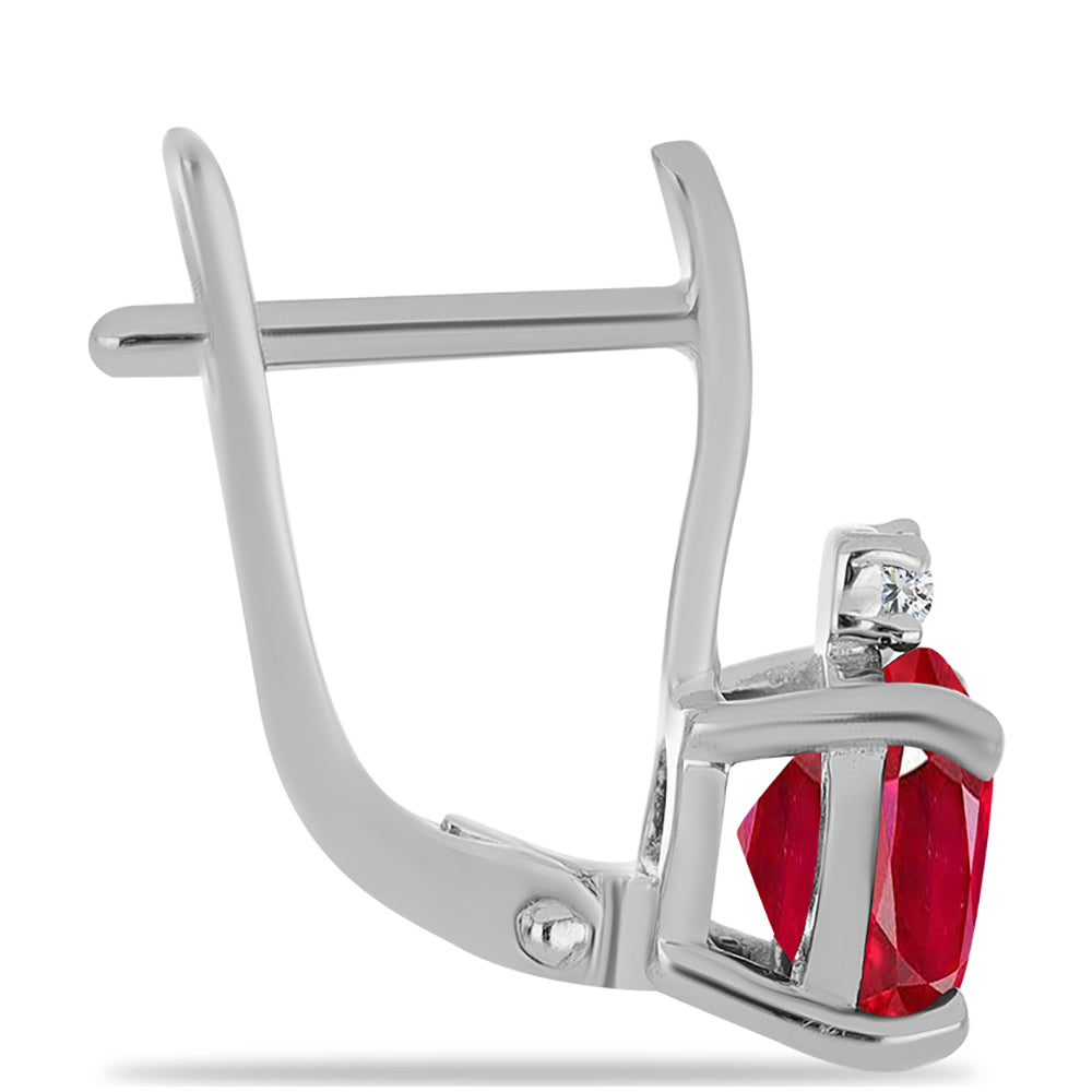 Silberohrringe mit rotem Achat und weißem Topas