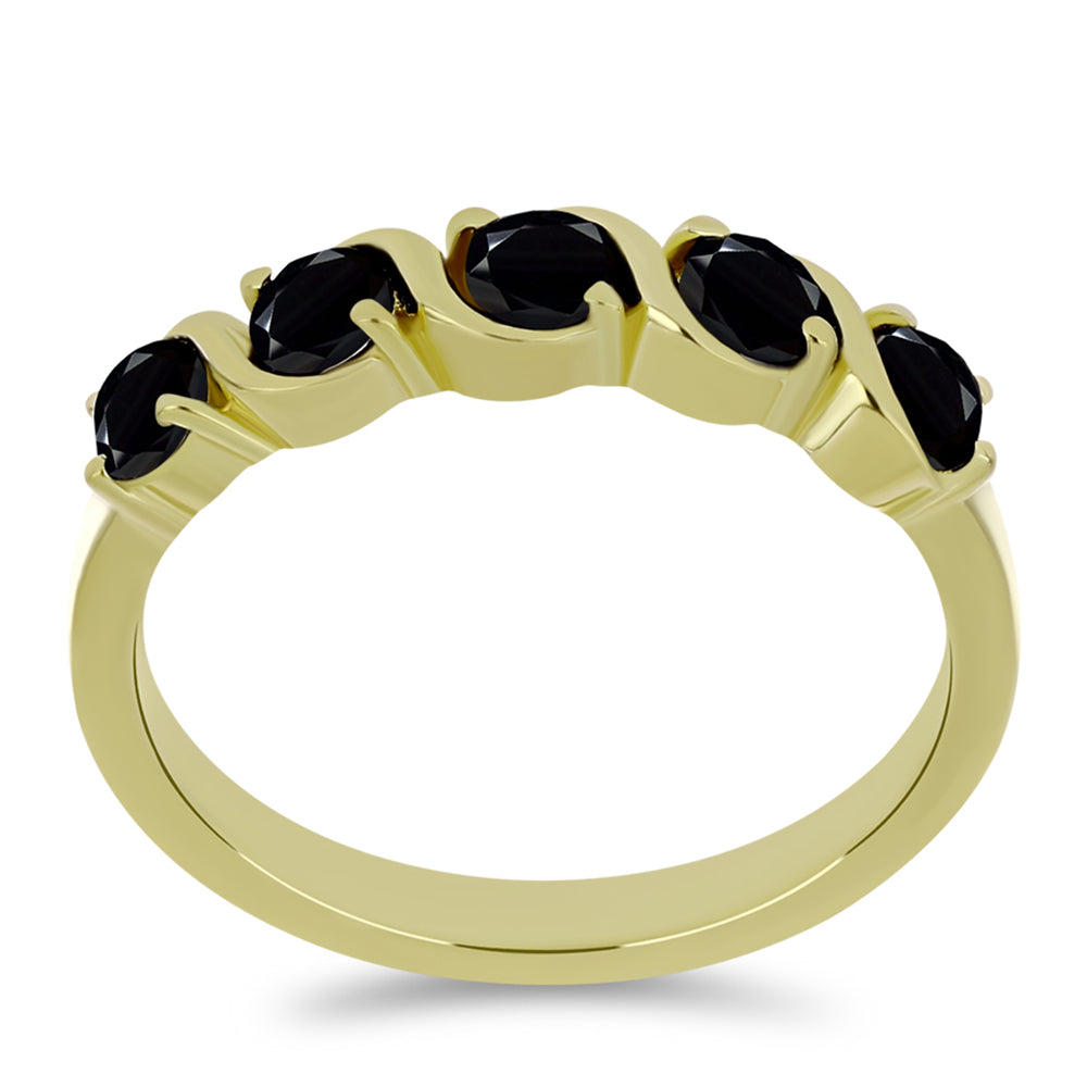 Goldplattierter Silberring mit schwarzem Spinell 3 