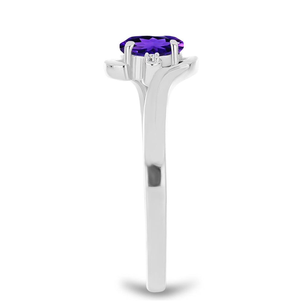 Silberring mit marokkanischem Amethyst und weißem Topas