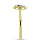 Goldplattierter Silberring mit blauem Diamant und weißem Topas