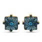 Goldplattierte Silberohrringe mit blauem Diamant