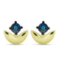 Goldplattierte Silberohrringe mit blauem Diamant