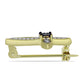 Goldplattierte Silberbrosche mit blauem Diamant und weißem Topas