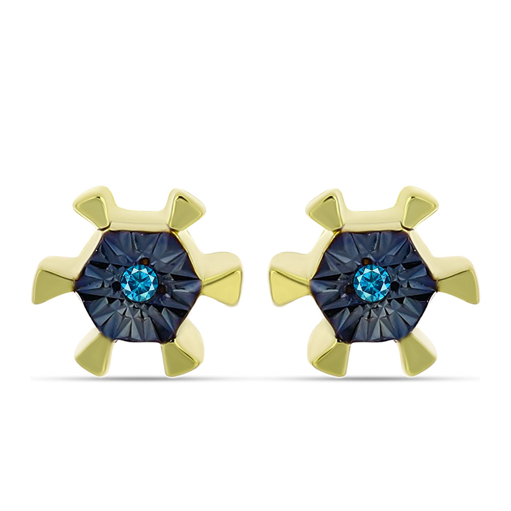 schmuckgarnitur aus Goldplattierte Silber mit blauem Diamant