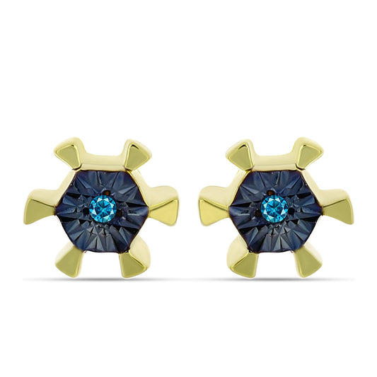schmuckgarnitur aus Goldplattierte Silber mit blauem Diamant
