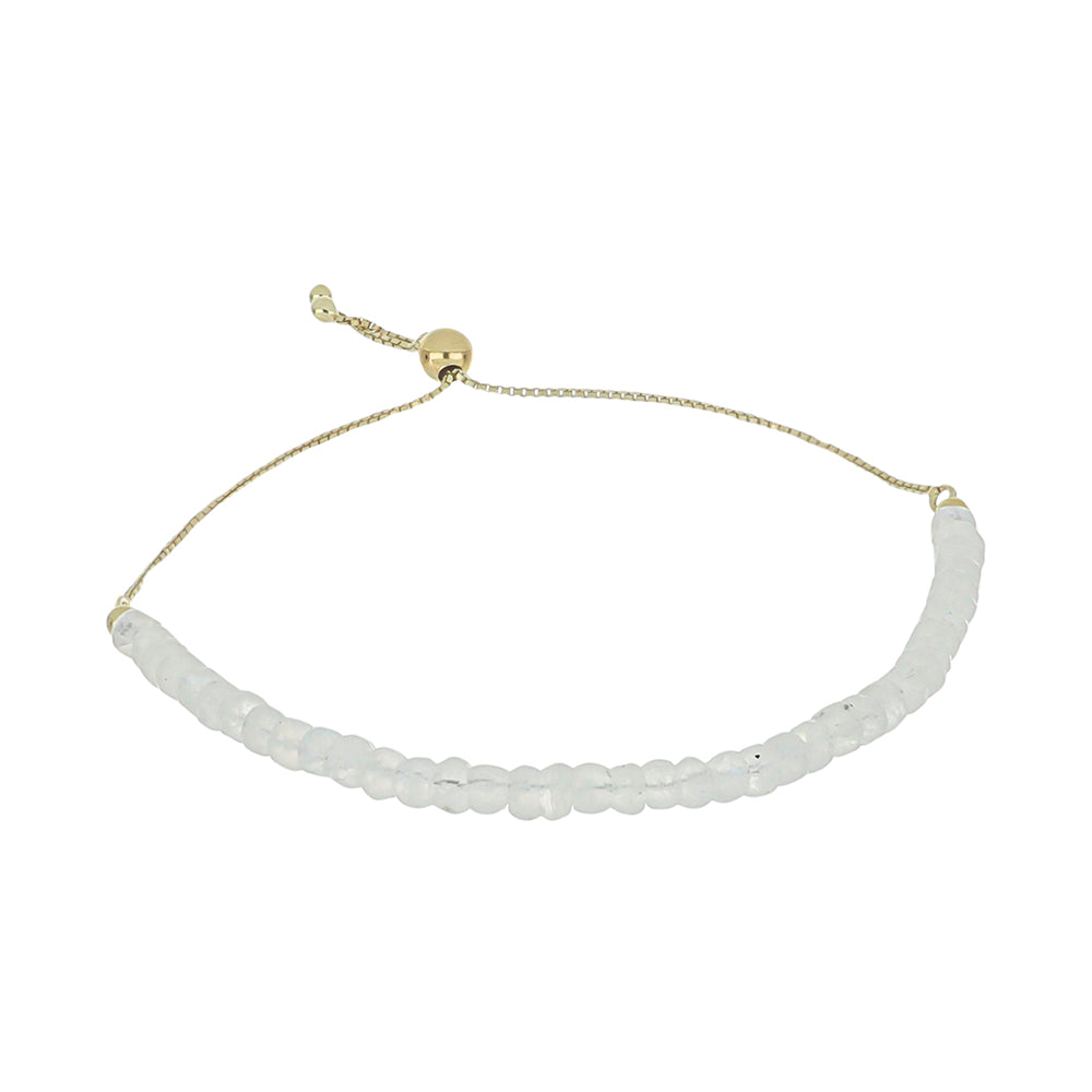 Goldplattiertes Silberarmband mit Regenbogenmondstein 1 