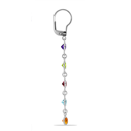 Silberohrringe mit marokkanischem Amethyst und Peridot aus Changbai