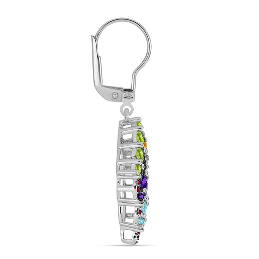 Silberohrringe mit marokkanischem Amethyst und Peridot aus Changbai
