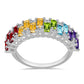 Silberring mit marokkanischem Amethyst und Peridot aus Changbai