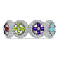 Silberring mit marokkanischem Amethyst und Peridot aus Changbai