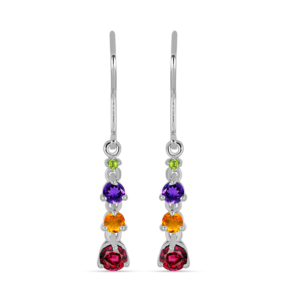 Silberohrringe mit marokkanischem Amethyst und goldfarbenem Rio Zitrin