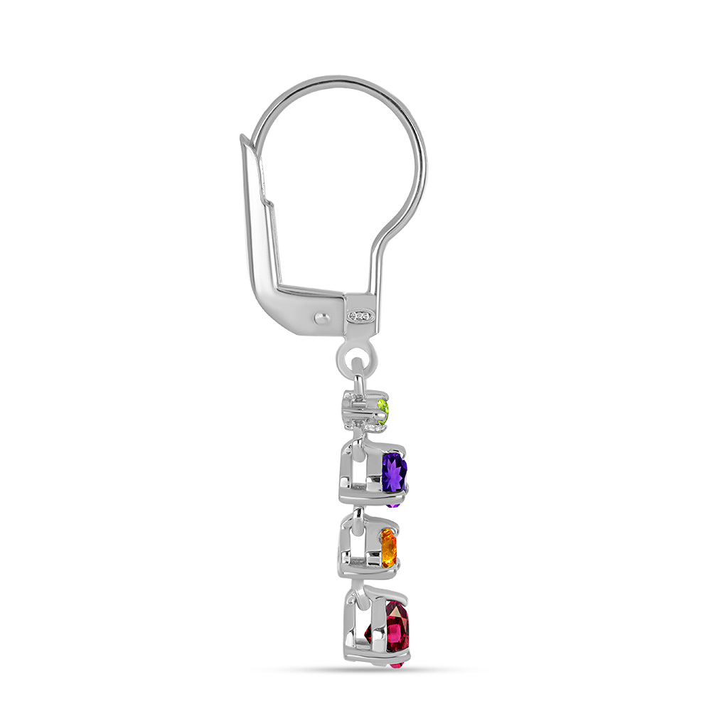 Silberohrringe mit marokkanischem Amethyst und goldfarbenem Rio Zitrin 2 