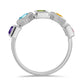 Silberring mit marokkanischem Amethyst und Peridot aus Changbai