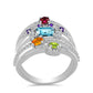 Silberring mit marokkanischem Amethyst und goldfarbenem Rio Zitrin