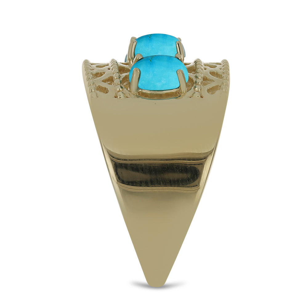 Goldplattierter Silberring mit Dornröschen Türkis 4 