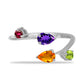 Silberring mit marokkanischem Amethyst und goldfarbenem Rio Zitrin