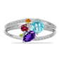 Silberring mit marokkanischem Amethyst und goldfarbenem Rio Zitrin