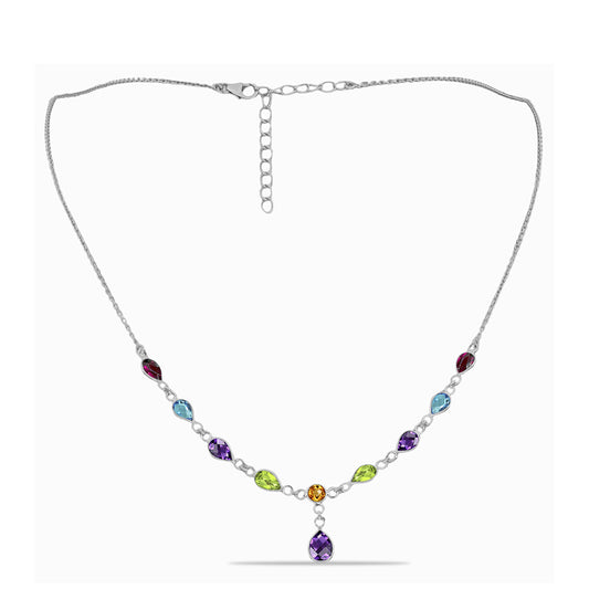 Silberhalskette mit marokkanischem Amethyst