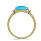 Goldplattierter Silberring mit Dornröschen Türkis und weißem Topas