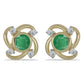 Goldplattierte Silberohrringe mit brasilianischem Smaragd und weißem Topas