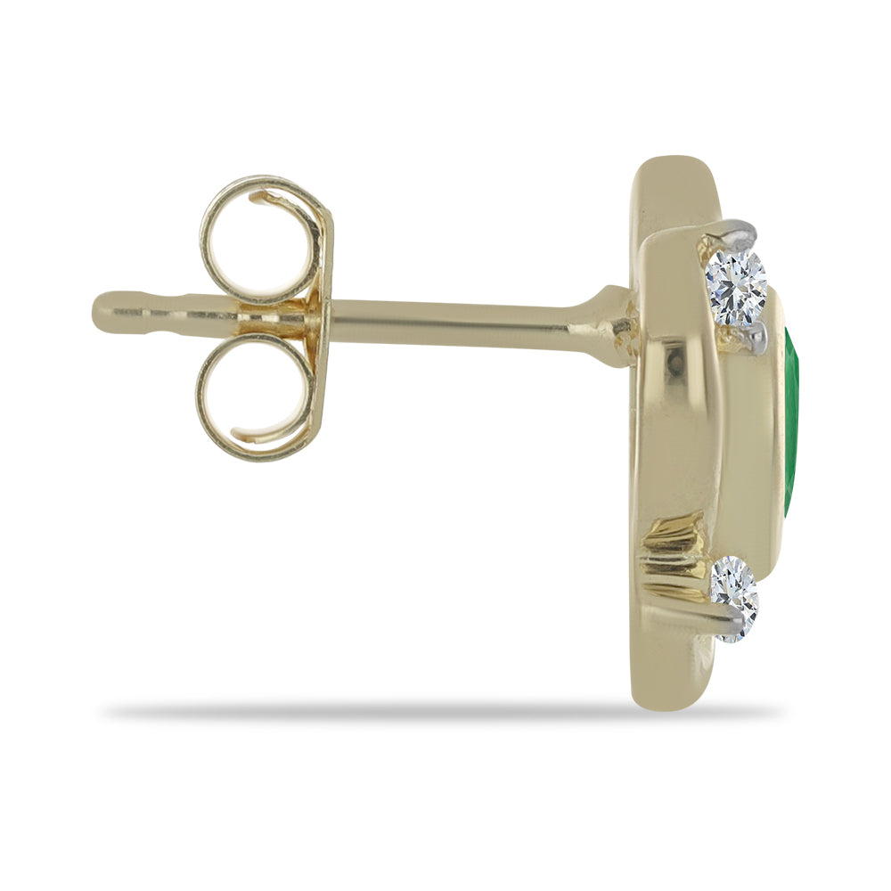 Goldplattierte Silberohrringe mit brasilianischem Smaragd und weißem Topas 2 