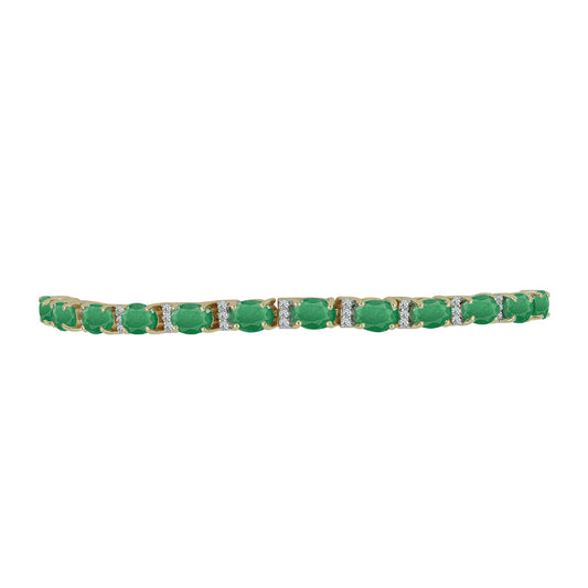 Goldplattiertes Silberarmband mit brasilianischem Smaragd und weißem Topas