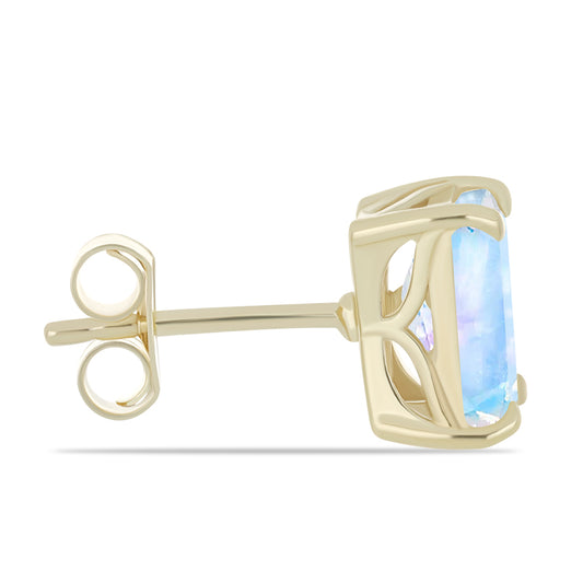 Goldplattierte Silberohrringe mit Regenbogenmondstein