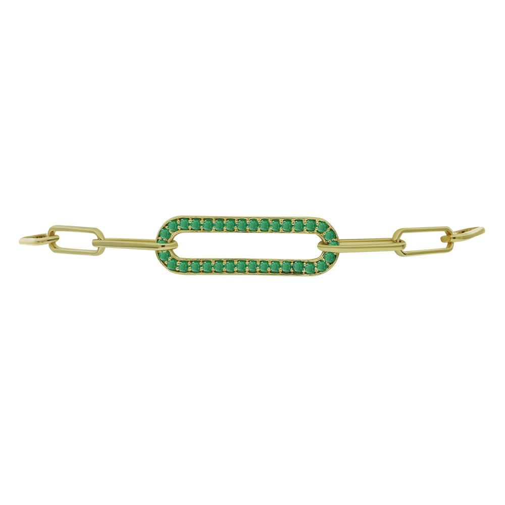 Goldplattiertes Silberarmband mit brasilianischem Smaragd 2 