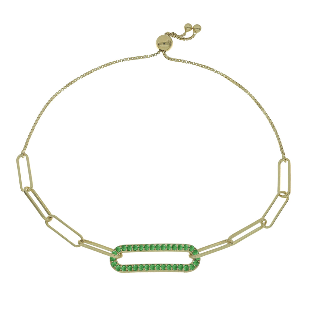 Goldplattiertes Silberarmband mit brasilianischem Smaragd 1 