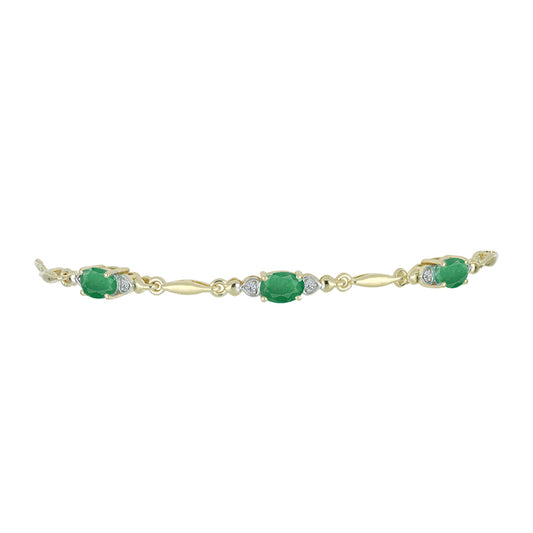 Goldplattiertes Silberarmband mit brasilianischem Smaragd und weißem Topas
