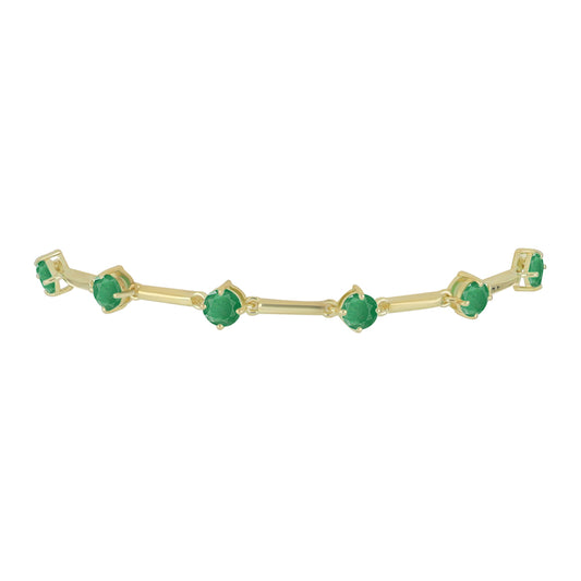 Goldplattiertes Silberarmband mit brasilianischem Smaragd