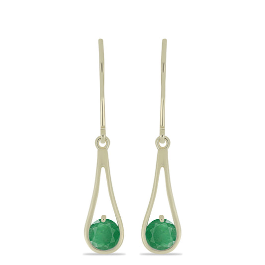 Goldplattierte Silberohrringe mit brasilianischem Smaragd